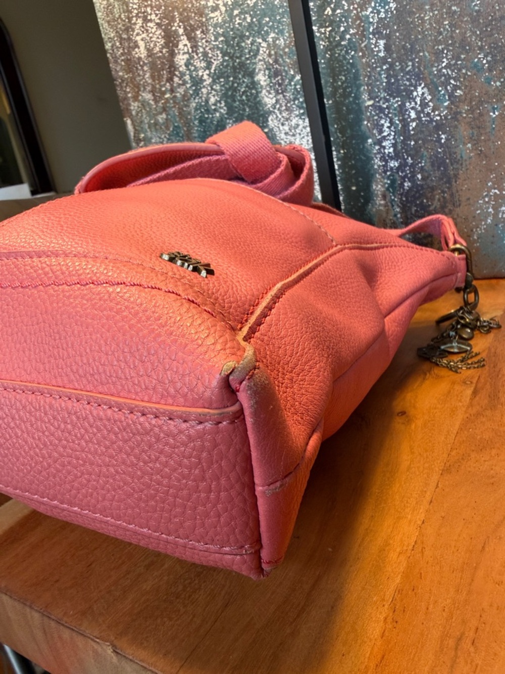 The Sak Boho Pebbled Leather Crossbody Bag Pink Casual Chic - Picture 14 of 17